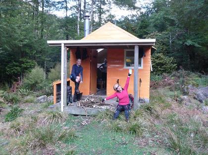 Happy at the hut (Photo credit: Kevin)