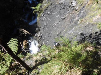 Illona climbing up the rope. Photo: Tony Stephens