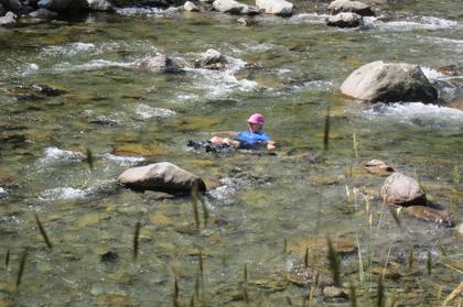 Heather goes for a swim!