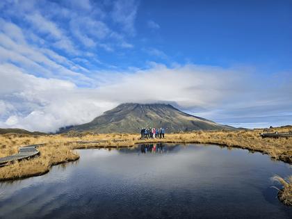 Well timed for an iconic view of the Pouakai Tarns