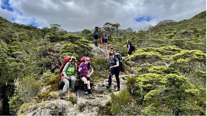 On the way to Fenella Hut, the steepest part of the track