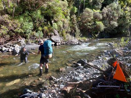 Crossing the Waiorongomai River