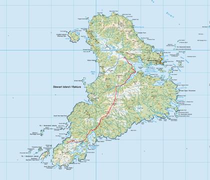 Gogs and Tin Range Rakiura Route Map