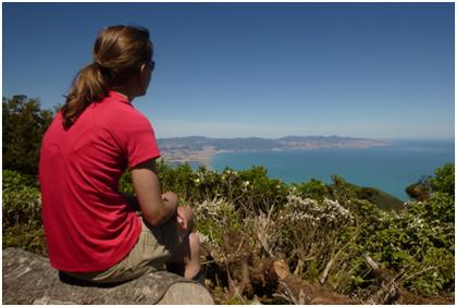 Admiring the summit view