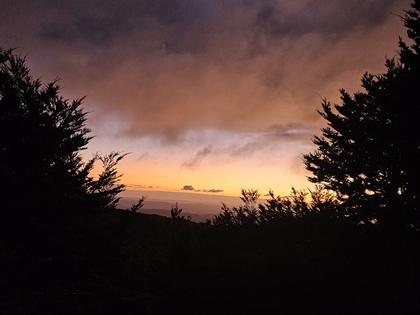Sunset from deck of Blyth Hut