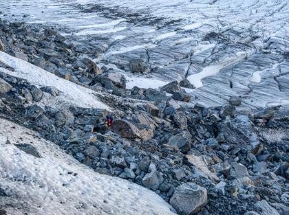 Starting up to the O’Neill Glacier