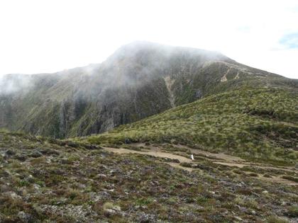 Dramatic mist about the hills.