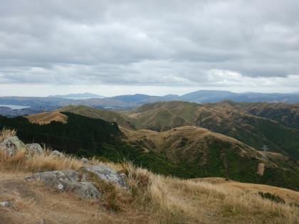 Looking across hills to Kapiti island