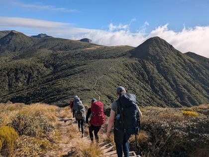 Approaching the tarns and Maude Peak to the right
