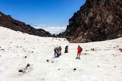 In the crater