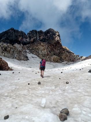 Snow in the crater of Mt Taranaki
