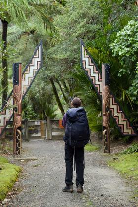 Our mighty trip leader at the end of the Paparoa track – Photo credit Tawera