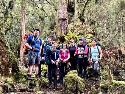 Trampers on Iron Gate Hut track