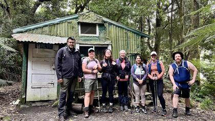 Group photo before departing Baine-Iti Hut