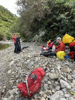 Lunch time by the creek. Photo credit: Emily.