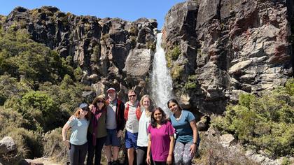 Enjoying Taranaki Falls