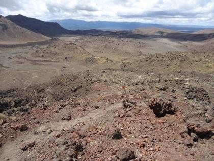 Oturere Valley from halfway down the spur from Red Crater. The spur is steeper than how it looks in this photo.