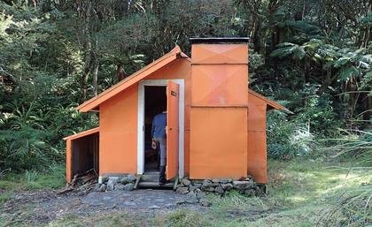Inspecting Awatere Hut (Photo credit: Matt)