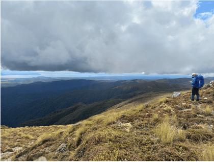 Distant views of Taupō beneath the clouds