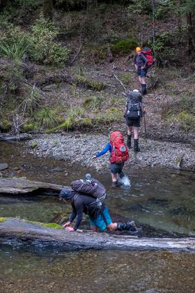 One of the many small river crossings on the track. Photo credit: Ian.