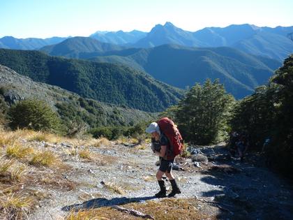 After ascending up the track by Blue Creek we get a first glimpse of the view with Mt Patriarch behind