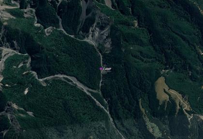 Rubbish bag campsite coordinates: -42.224599; 173.729002 OR BT28 6016 2503
