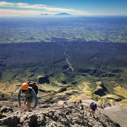 On the East Ridge - the Manganui skifield below right.