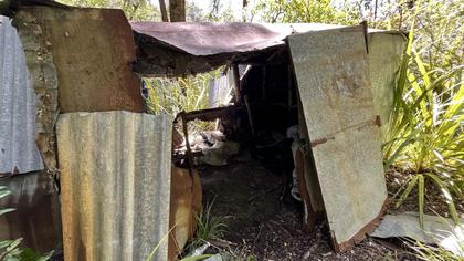 A derelict Black Stag Biv
