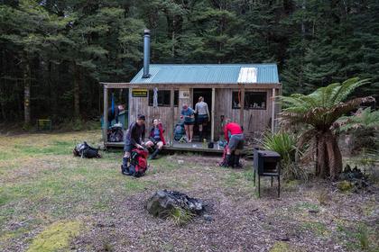 A busy morning at Cascade Hut. Photo credit: Ian.