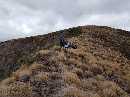 Summer departed quite quickly – it was a cloudy walk along the tops. Photo credit: Patrick.