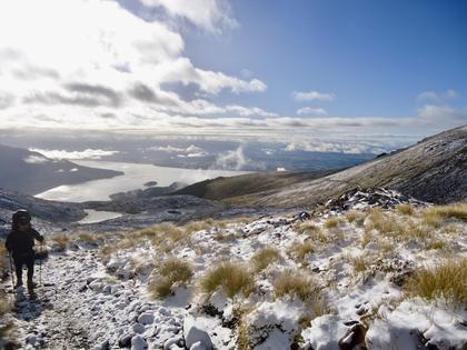 Blair with Lake Te Anau in the distance