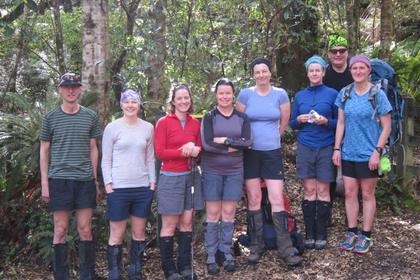 Team photo. Photo credit: stranger at the Kaimanawa road end.