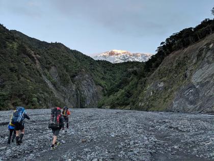 Manakau bathed in morning sunlight beckons us onwards