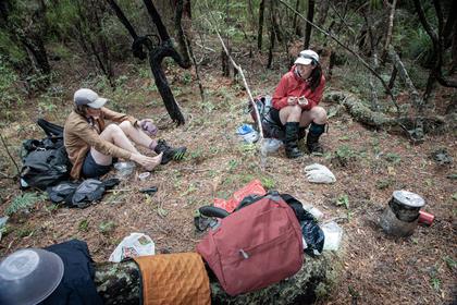 Taking a break before heading to Bens Bay