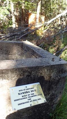 Remains of Kaweka Hut. Photo credit: Matt.
