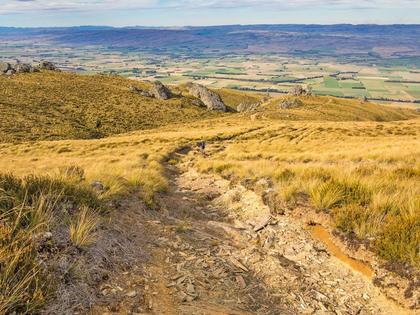 A steep, rough and eroded descent track to Middlemarch
