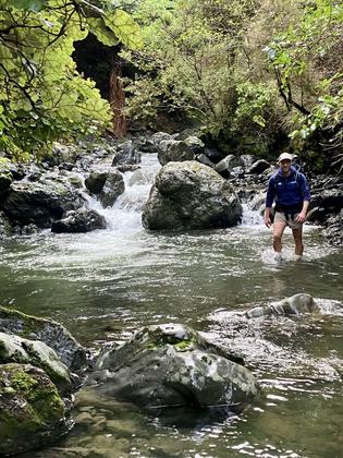 The path through the creek was 500mm at its deepest.