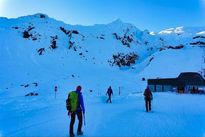 Approaching the entrance to Broken Leg Gulley. We took a route to the left of the image onto the ridge (credit Gareth)