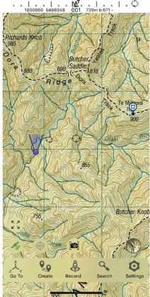 A nice spot to camp, with the associated co-ordinates