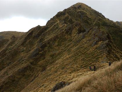 Looking back to Point 1412. Much better travel on left side but not particularly obvious on the way down.