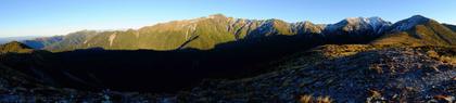 Panoramic view of Sawtooth Ridge