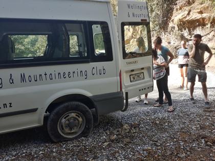 Van with a slat tyre