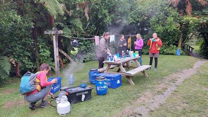 Breakfast at John Coull campsite