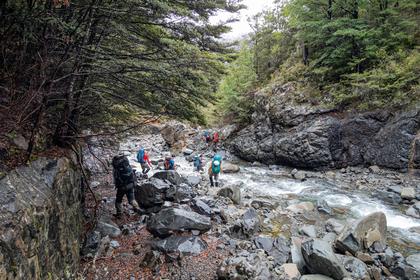 Heading down Gosling Stream on the way home
