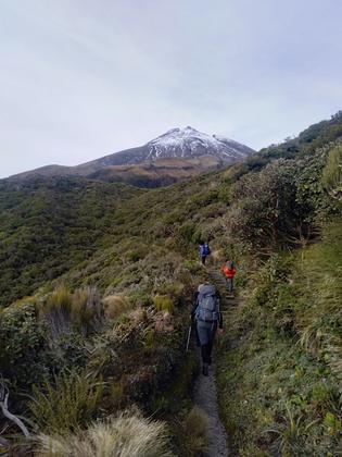 Tramping up some stairs