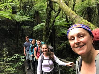 Group shot on Kaiauai Track, Egmont National Park