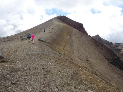Up to the high point of the track above Red Crater - the last of the steep ascents. 11 am