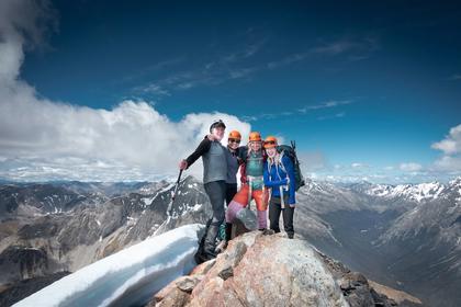 Summit photo of us all on top of Mt Cupola on a beautiful day