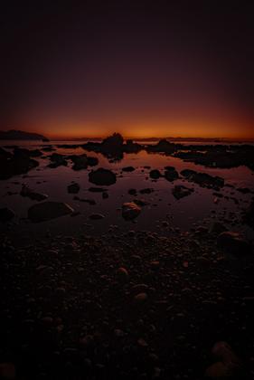 A calm Cook Strait at twilight