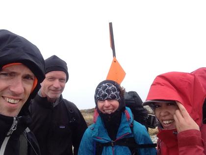 Trampers standing on Old Man summit